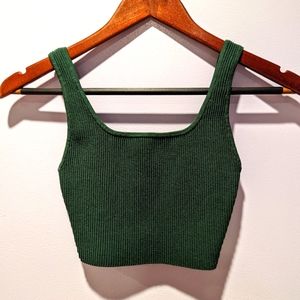 Aritzia Forest Green Sculptknit top